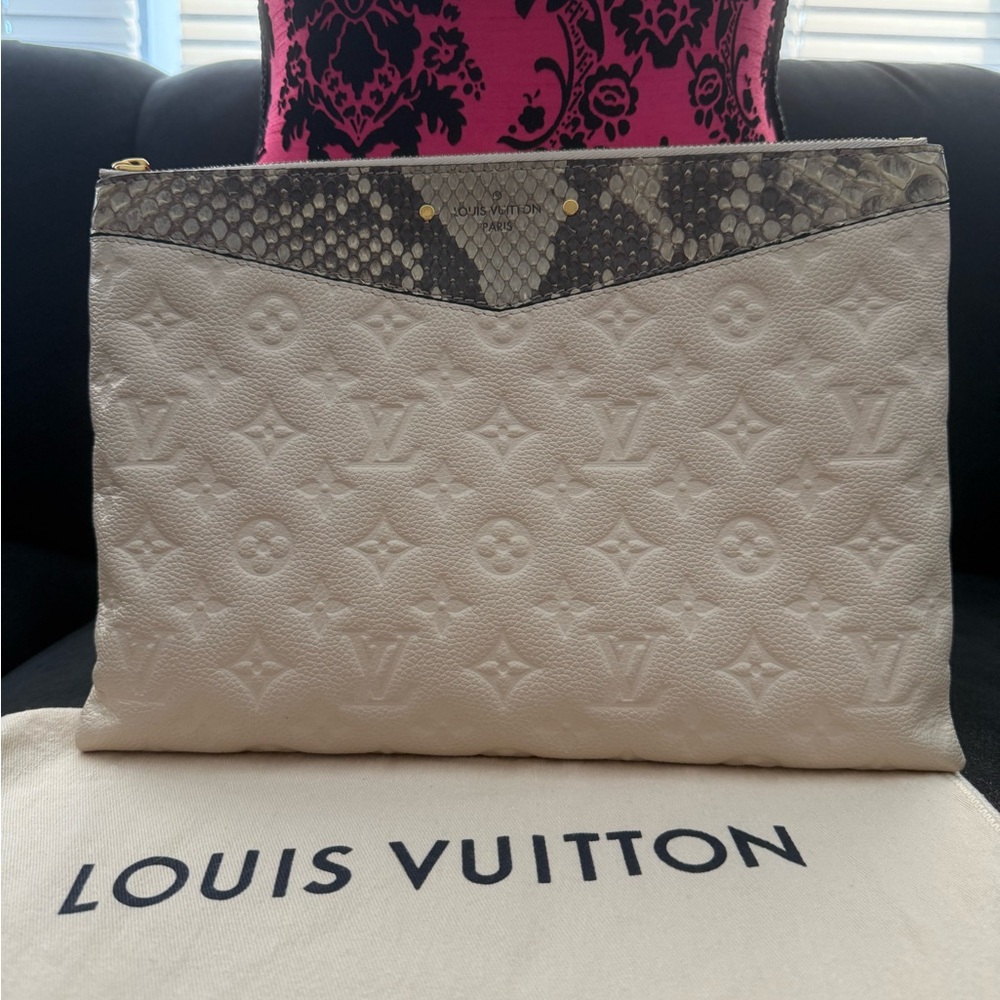 Louis Vuitton python Daily Monogram Empreinte pouch Clutch hand Bag